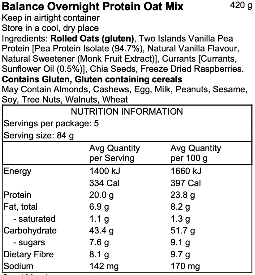 Balance Overnight Oat Mix