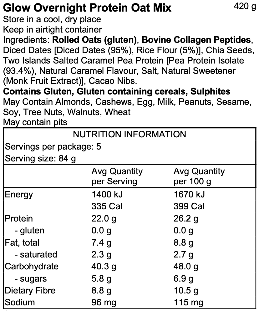Glow Collagen Overnight Oat Mix